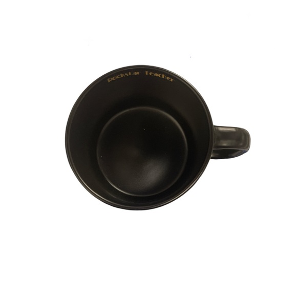 Rockstar Teacher Black Mug with yellow Icons - Picture 2 of 2